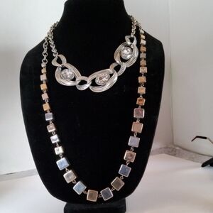 Elegant Silver and Gold Necklace Set